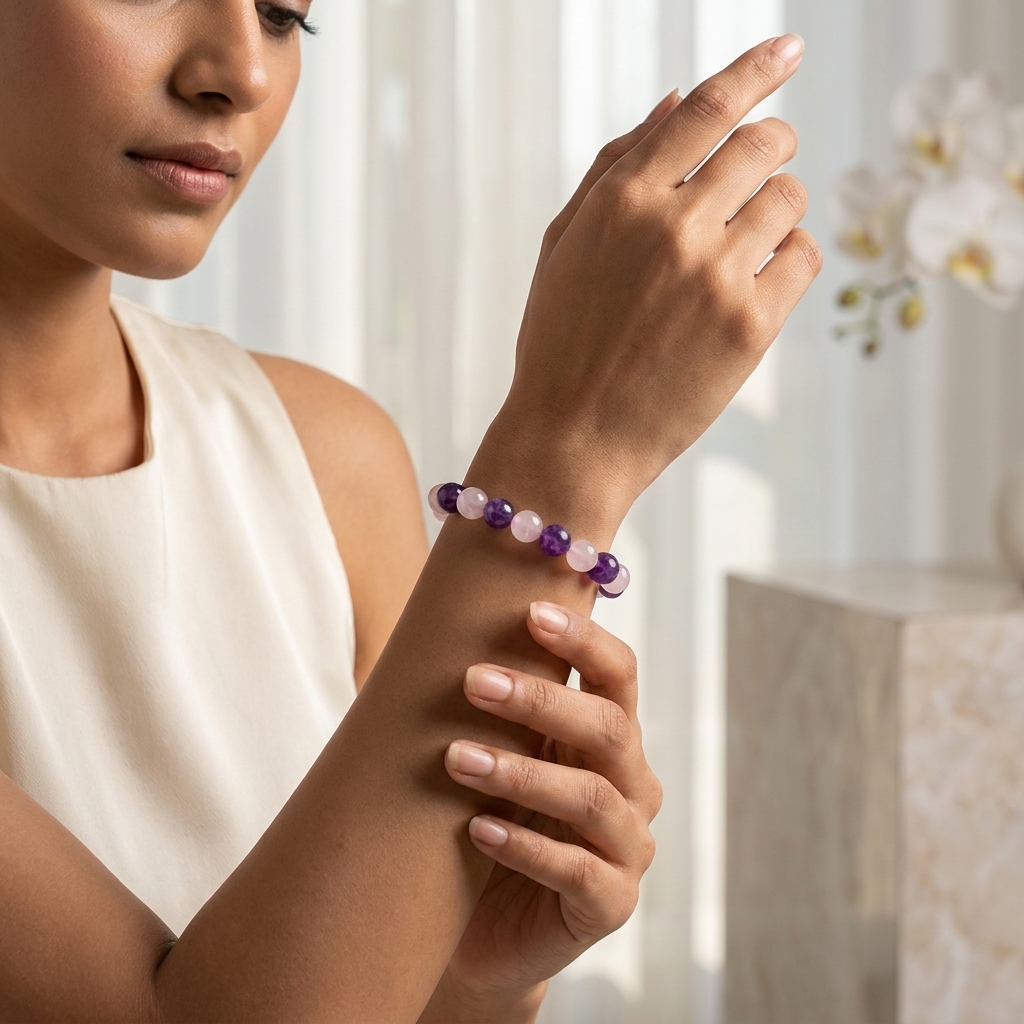 Relationship Healing Bracelet | Amethyst & Rose Quartz