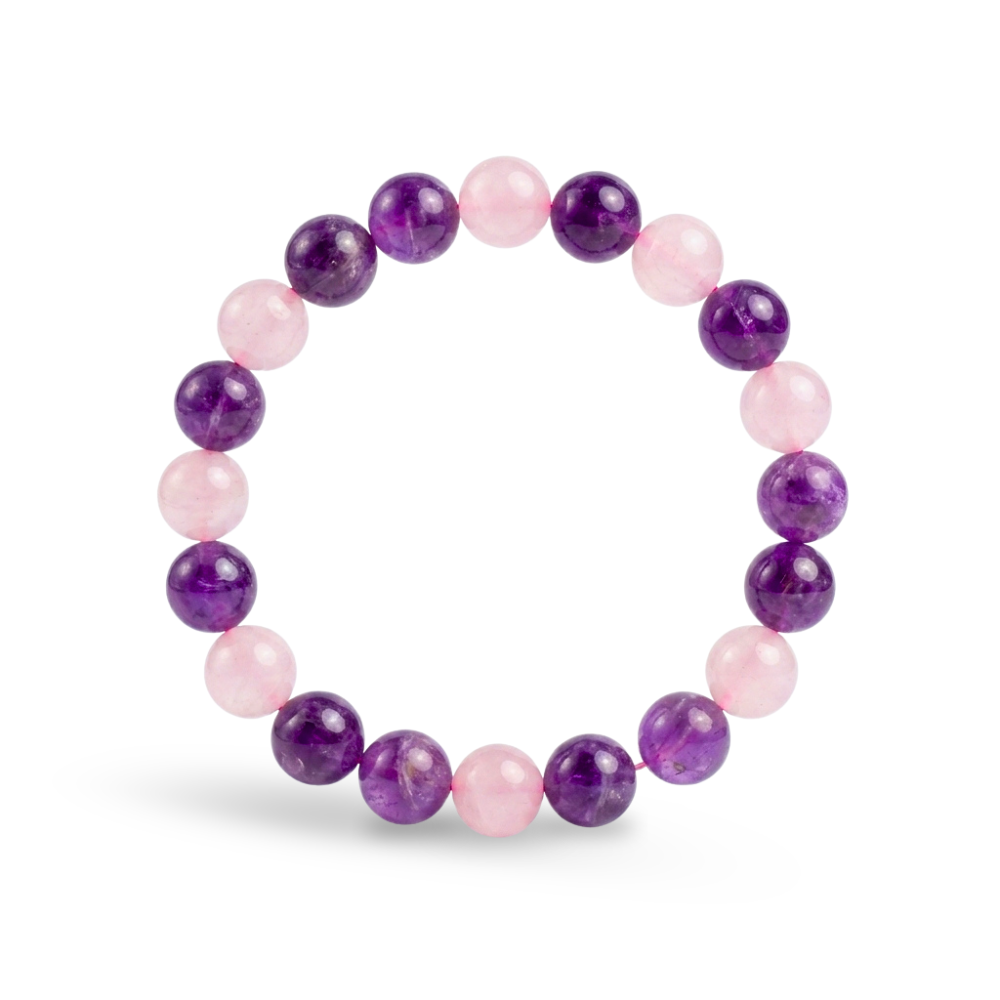 Relationship Healing Bracelet | Amethyst & Rose Quartz