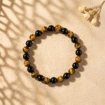 Tiger Eye and Black Agate Bracelet.