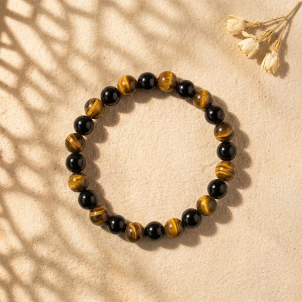 Tiger eye protection bracelet sarvaahh Tiger Eye and Black Agate Bracelet.