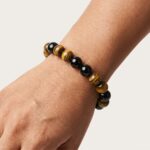 Tiger Eye and Black Agate Bracelet.