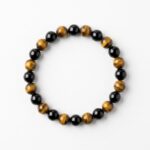Tiger Eye and Black Agate Bracelet.